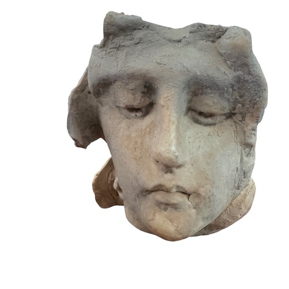Vintage Hayes Parker Signed Dual Face Statue Sculpture Cement Candle holder - Picture 1 of 10